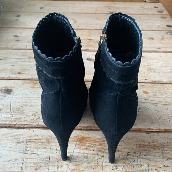 L.K. Bennett Black Suede Side Zip Nikita Boot Bootie - Picture 4 of 13